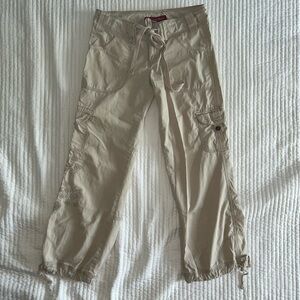 Aeropostale Beige Cargo Drawstring Pants